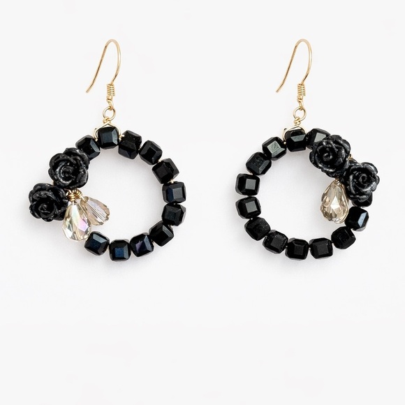 Source Unknown Jewelry - ⚜️ Elegant Black Beaded Earrings